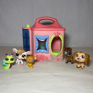 Littlest Pet Shop Purr-Fection Salon Playset Dog Horse Cow Snail Vintage Lot